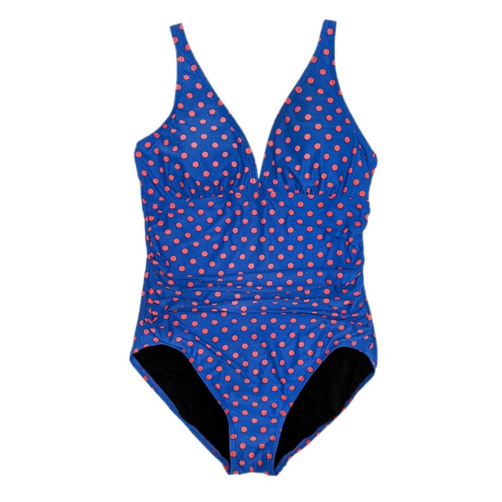 DKNY One Piece Polka Dot Swimsuit Sz 14